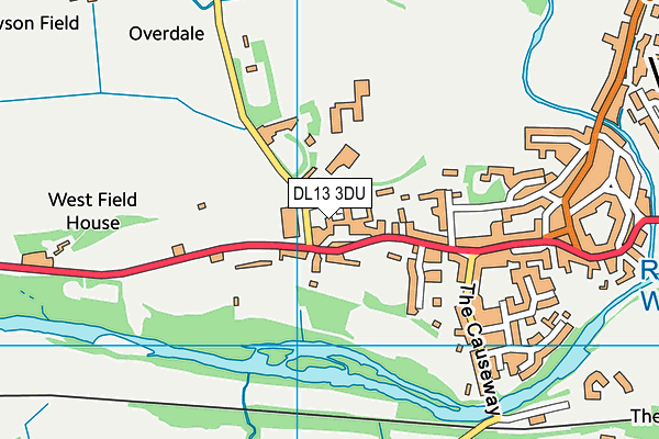 DL13 3DU map - OS VectorMap District (Ordnance Survey)