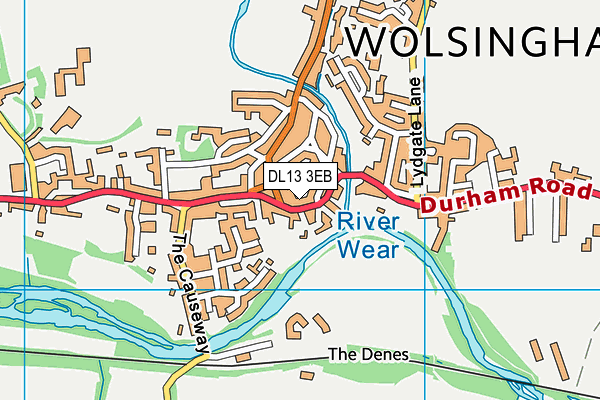 DL13 3EB map - OS VectorMap District (Ordnance Survey)