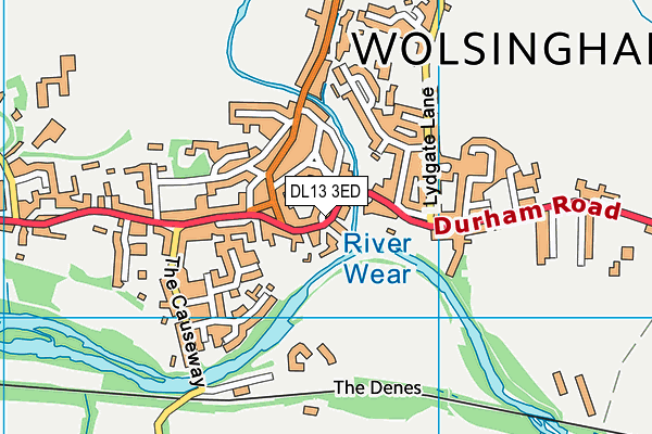 DL13 3ED map - OS VectorMap District (Ordnance Survey)