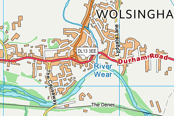 DL13 3EE map - OS VectorMap District (Ordnance Survey)