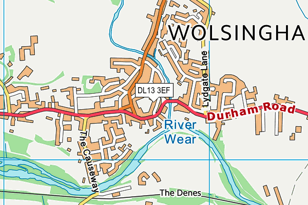 DL13 3EF map - OS VectorMap District (Ordnance Survey)