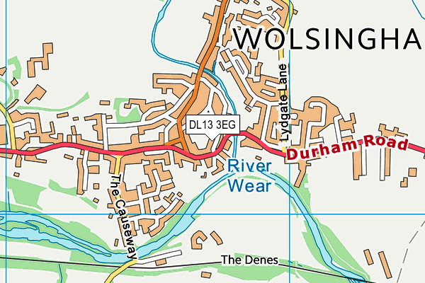 DL13 3EG map - OS VectorMap District (Ordnance Survey)