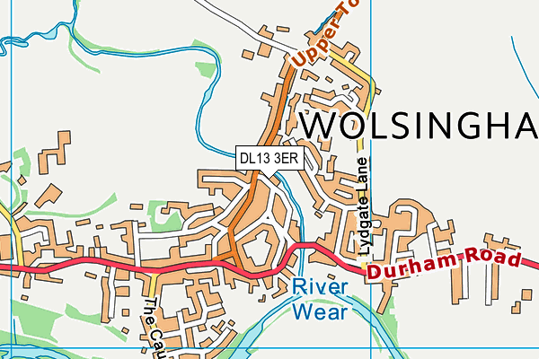 DL13 3ER map - OS VectorMap District (Ordnance Survey)