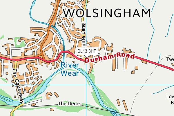 DL13 3HT map - OS VectorMap District (Ordnance Survey)