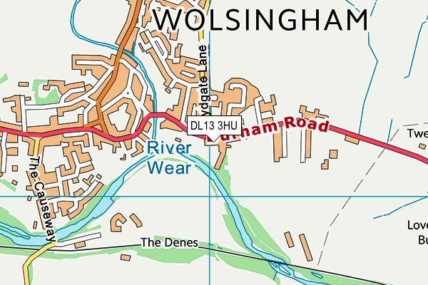 DL13 3HU map - OS VectorMap District (Ordnance Survey)