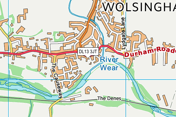 DL13 3JT map - OS VectorMap District (Ordnance Survey)