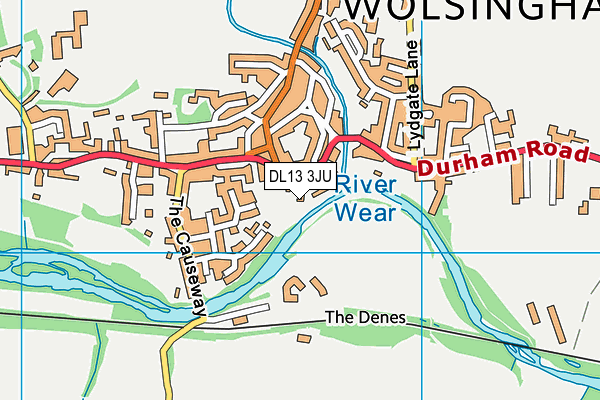 DL13 3JU map - OS VectorMap District (Ordnance Survey)