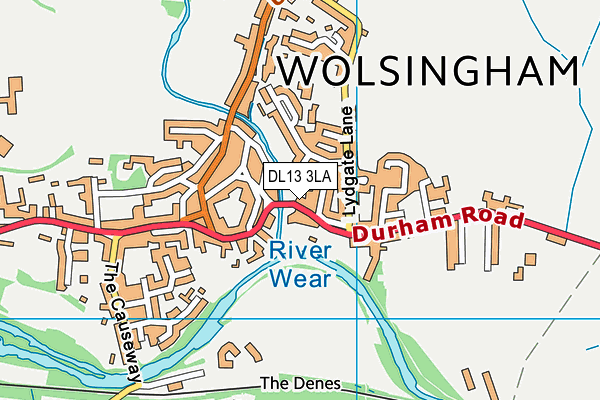DL13 3LA map - OS VectorMap District (Ordnance Survey)