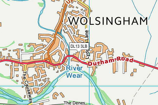 DL13 3LB map - OS VectorMap District (Ordnance Survey)