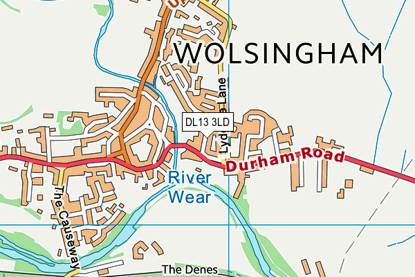 DL13 3LD map - OS VectorMap District (Ordnance Survey)