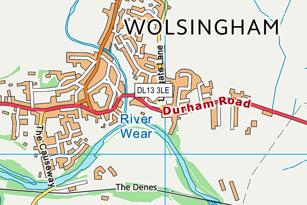 DL13 3LE map - OS VectorMap District (Ordnance Survey)