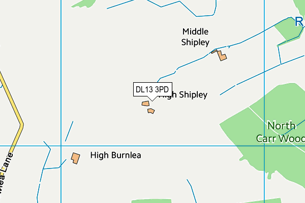 DL13 3PD map - OS VectorMap District (Ordnance Survey)