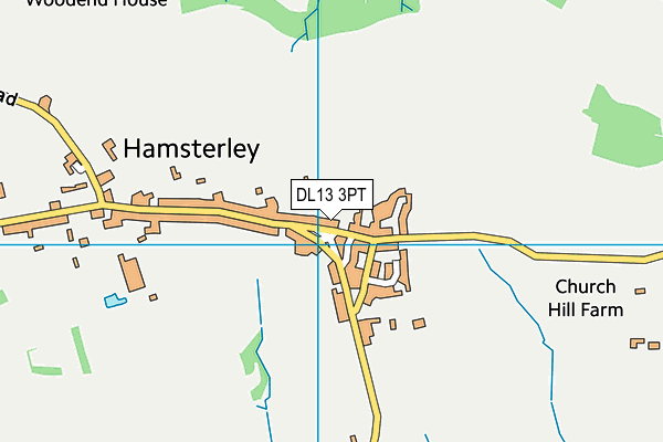 DL13 3PT map - OS VectorMap District (Ordnance Survey)