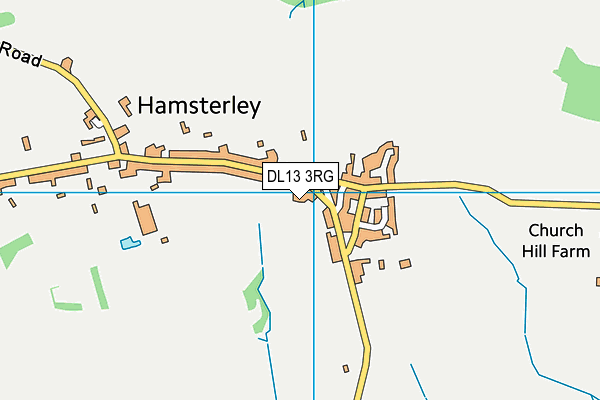 DL13 3RG map - OS VectorMap District (Ordnance Survey)