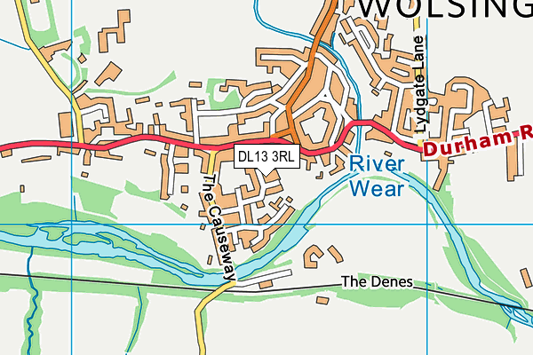 DL13 3RL map - OS VectorMap District (Ordnance Survey)