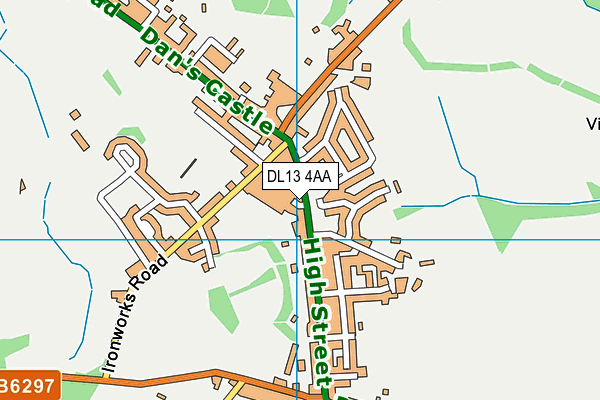 DL13 4AA map - OS VectorMap District (Ordnance Survey)