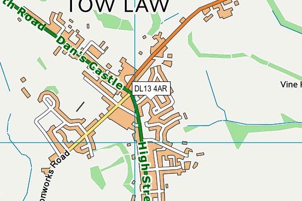 DL13 4AR map - OS VectorMap District (Ordnance Survey)