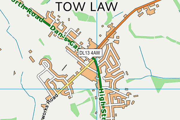 DL13 4AW map - OS VectorMap District (Ordnance Survey)