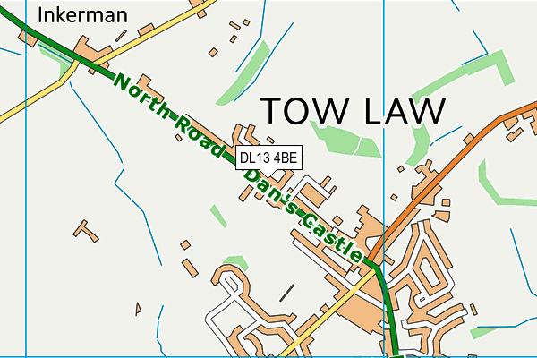 DL13 4BE map - OS VectorMap District (Ordnance Survey)