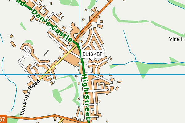 DL13 4BF map - OS VectorMap District (Ordnance Survey)