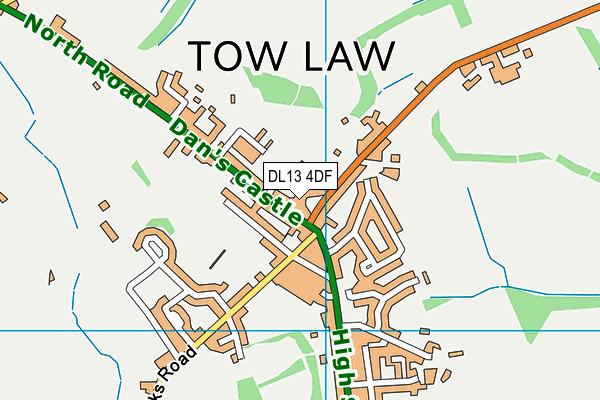 DL13 4DF map - OS VectorMap District (Ordnance Survey)