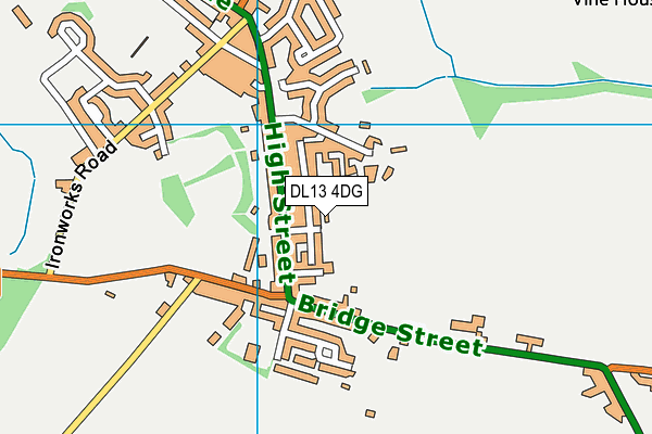 DL13 4DG map - OS VectorMap District (Ordnance Survey)