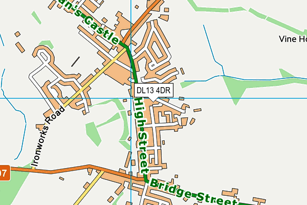 DL13 4DR map - OS VectorMap District (Ordnance Survey)