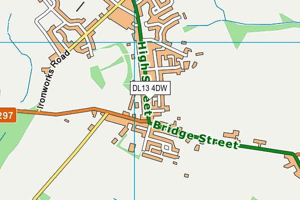 DL13 4DW map - OS VectorMap District (Ordnance Survey)