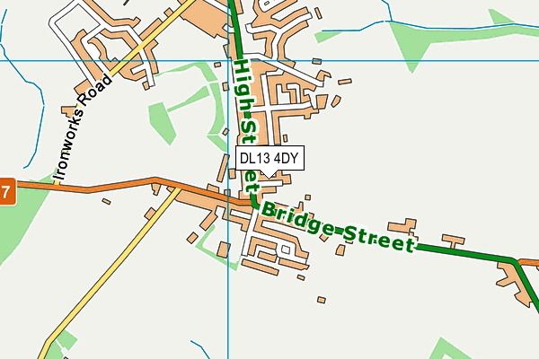 DL13 4DY map - OS VectorMap District (Ordnance Survey)