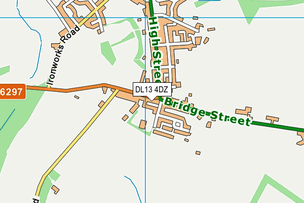 DL13 4DZ map - OS VectorMap District (Ordnance Survey)