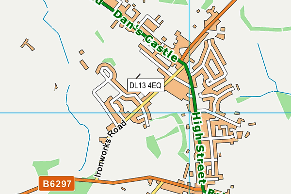 Ironworks Road Ground map (DL13 4EQ) - OS VectorMap District (Ordnance Survey)