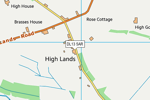 DL13 5AR map - OS VectorMap District (Ordnance Survey)