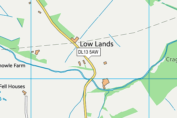 DL13 5AW map - OS VectorMap District (Ordnance Survey)