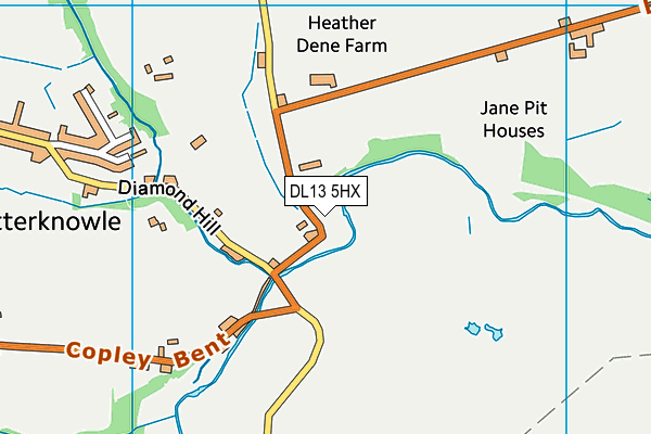 DL13 5HX map - OS VectorMap District (Ordnance Survey)