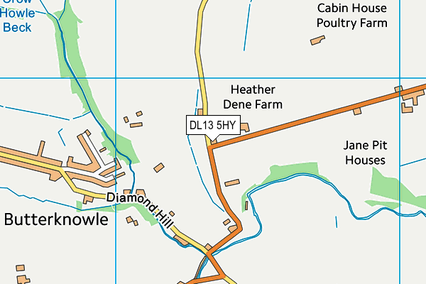 DL13 5HY map - OS VectorMap District (Ordnance Survey)