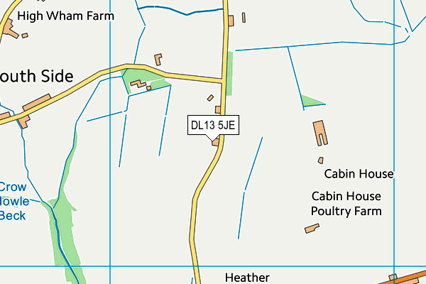 DL13 5JE map - OS VectorMap District (Ordnance Survey)