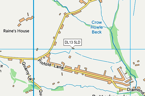 DL13 5LD map - OS VectorMap District (Ordnance Survey)