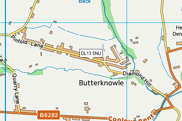 DL13 5NU map - OS VectorMap District (Ordnance Survey)