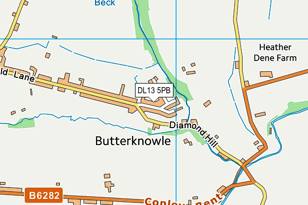 DL13 5PB map - OS VectorMap District (Ordnance Survey)