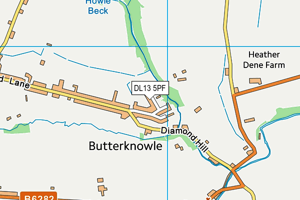 DL13 5PF map - OS VectorMap District (Ordnance Survey)