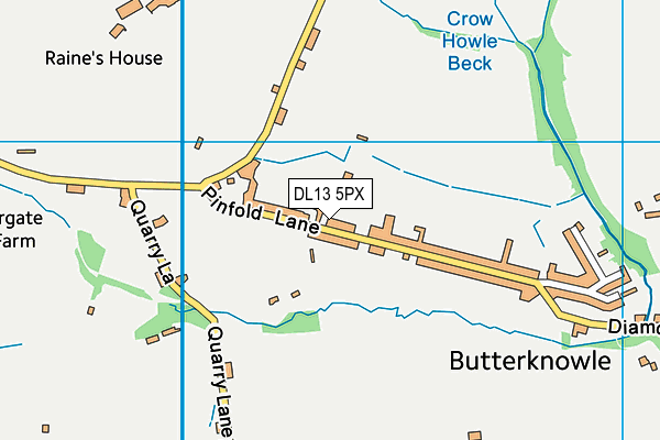 Butterknowle Village Hall map (DL13 5PX) - OS VectorMap District (Ordnance Survey)