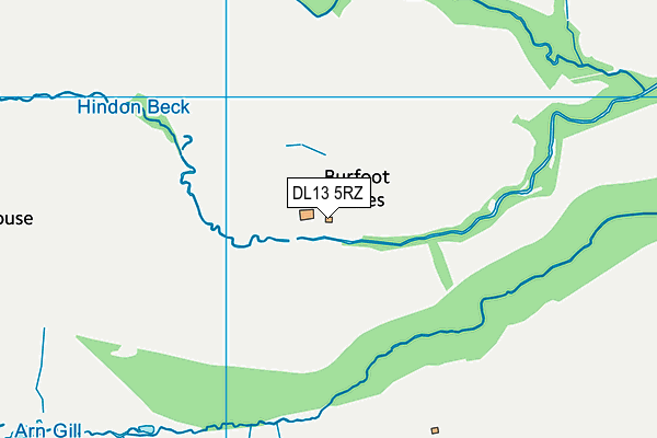 DL13 5RZ map - OS VectorMap District (Ordnance Survey)