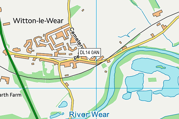 DL14 0AN map - OS VectorMap District (Ordnance Survey)