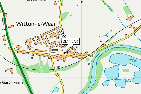 DL14 0AR map - OS VectorMap District (Ordnance Survey)