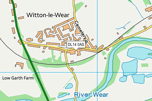 DL14 0AS map - OS VectorMap District (Ordnance Survey)