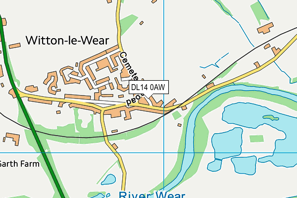 DL14 0AW map - OS VectorMap District (Ordnance Survey)
