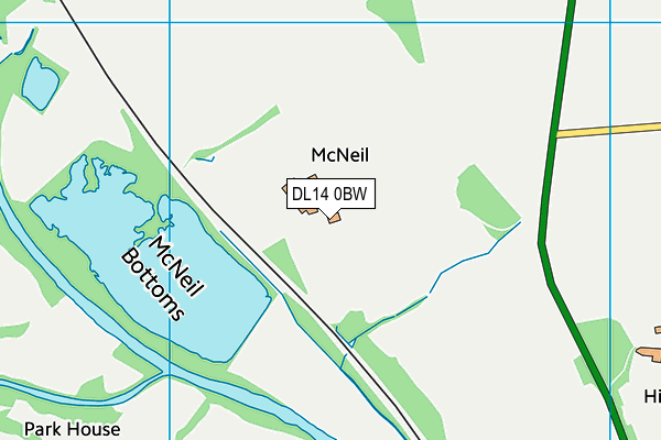 DL14 0BW map - OS VectorMap District (Ordnance Survey)