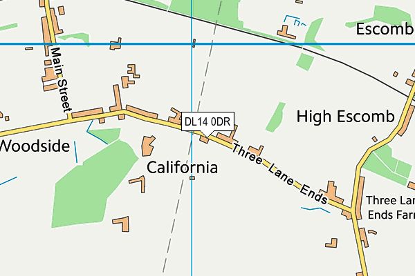 DL14 0DR map - OS VectorMap District (Ordnance Survey)