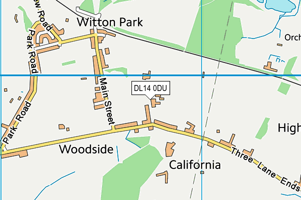 DL14 0DU map - OS VectorMap District (Ordnance Survey)