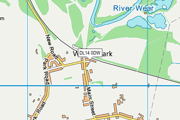 DL14 0DW map - OS VectorMap District (Ordnance Survey)